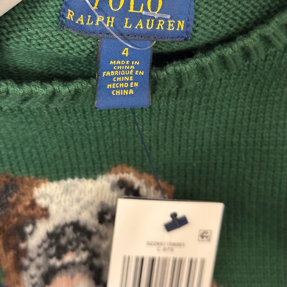 NWT Ralph Lauren Dog Intarsia Sweater SIZE 4 - Picture 4 of 7